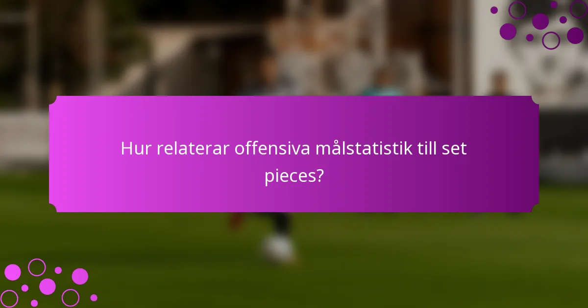 Hur relaterar offensiva målstatistik till set pieces?