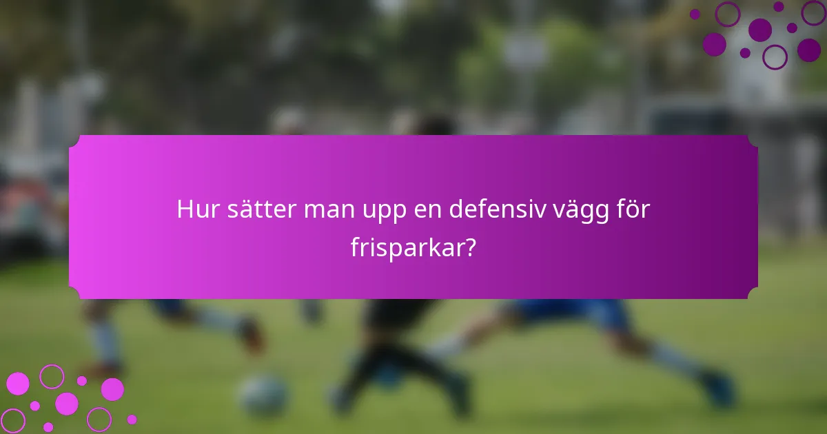 Hur sätter man upp en defensiv vägg för frisparkar?