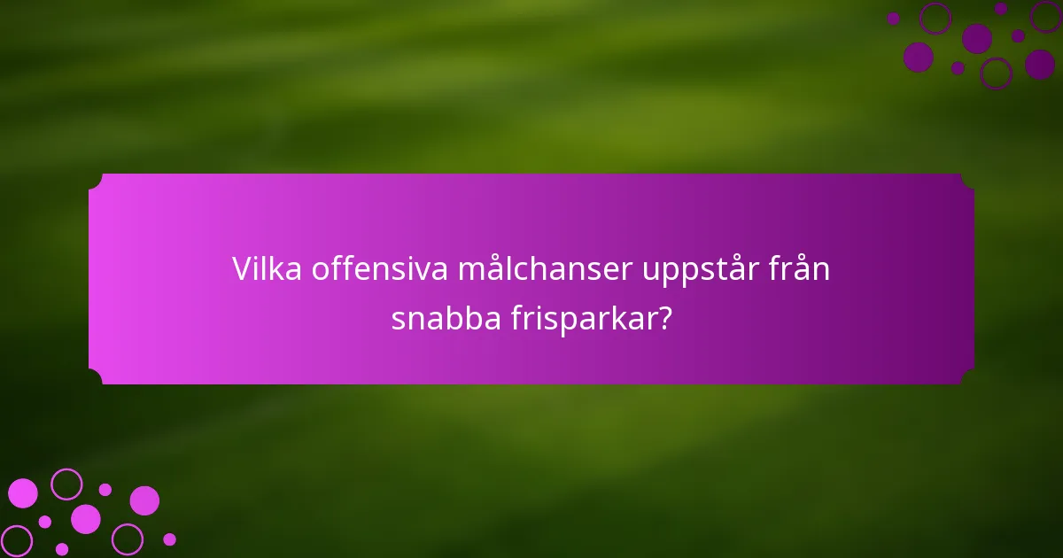 Vilka offensiva målchanser uppstår från snabba frisparkar?